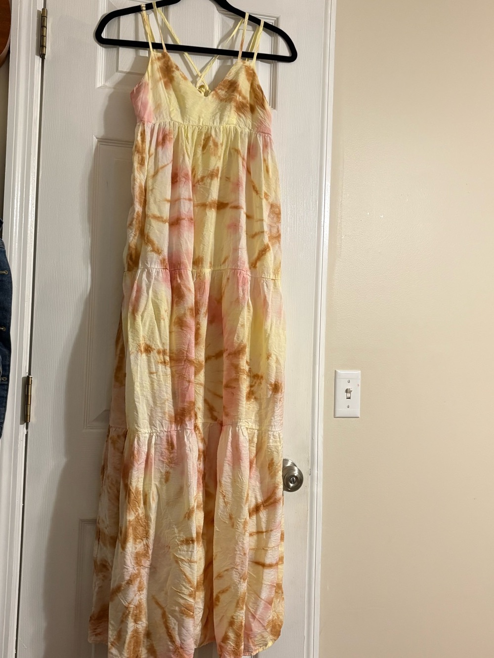 Young Fabulous & Broke Yellow, Pink & Tan Tie-Dye Maxi Dress